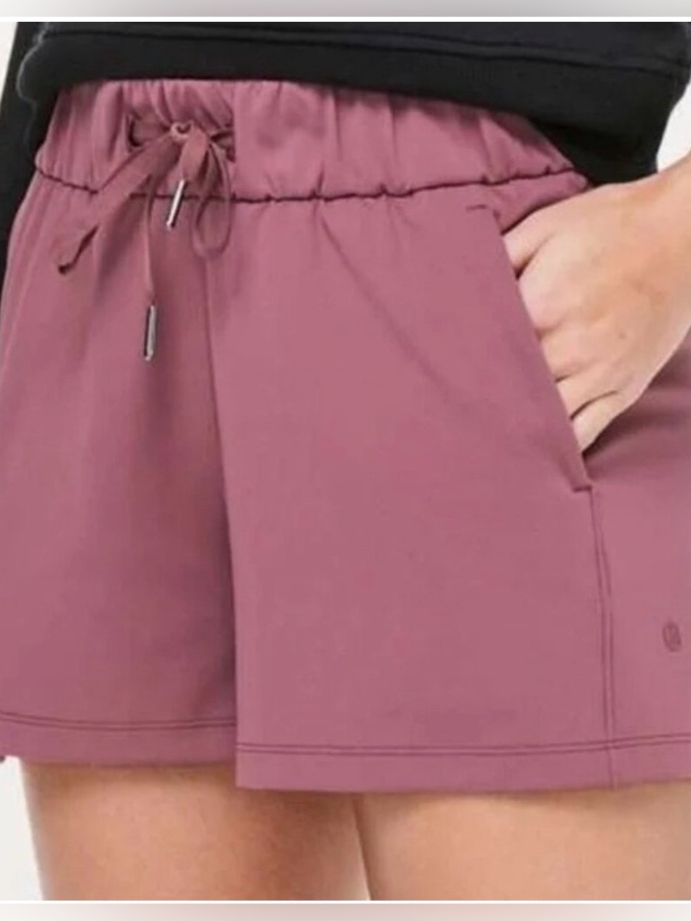 Lululemon Women's On The Fly Drawstring Blush Pink Shorts Size 6 Athlesuire